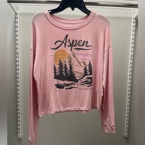 Treasure & Bond Pink Aspen Graphic Long-Sleeve Tee